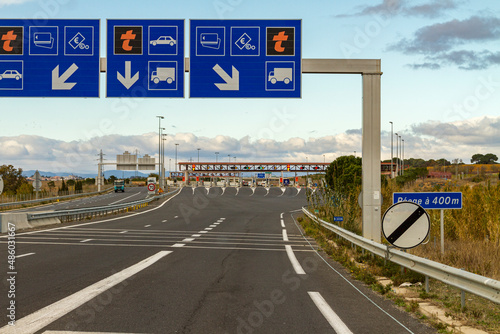 Autobahn Maut Zahlstelle in Frankreich