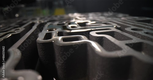 Flushing of automatic transmission parts and lubrication with oil closeup photo