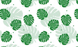 Seamless pattern with monstera leaves. Pattern for fabric, paper, packaging or cover