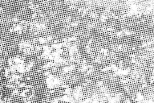 Vector black halftone texture overlay abstract splattered background.