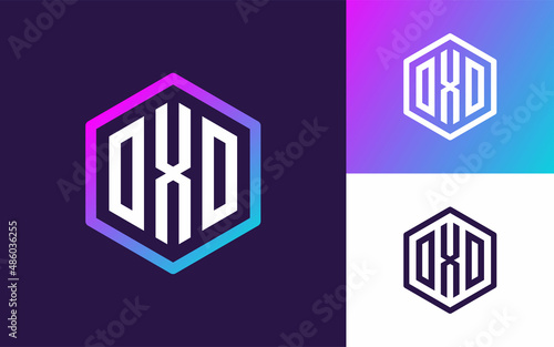 Modern and Simple Initial Letters O X O Monogram Logo Vector Icon for Company or Sports Team