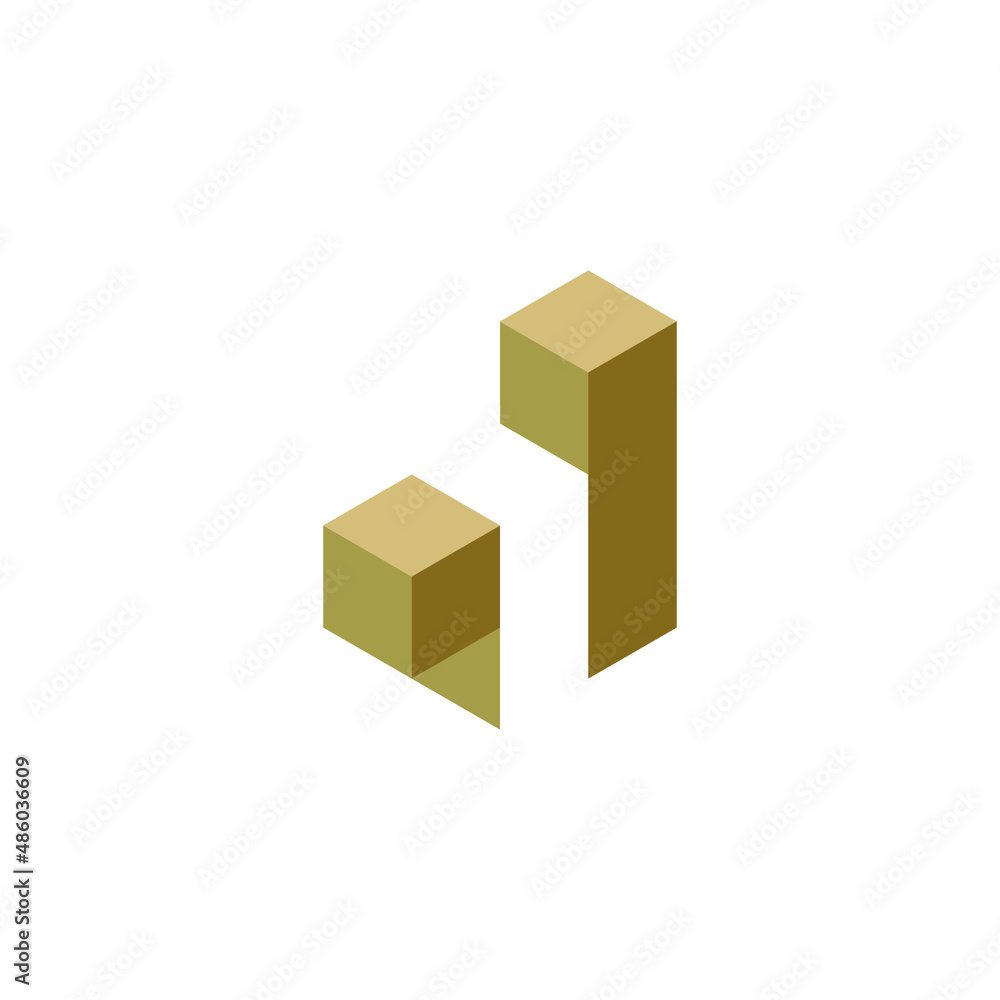 Obraz premium 1 Letter with Building Box Finance Bar, Equity Real Estate Logo Vector Design