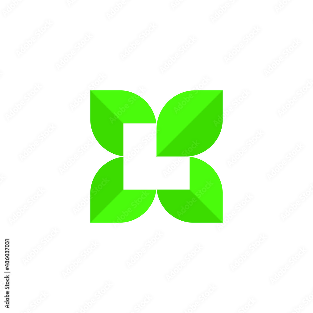 L letter in green leaf leaves shape, Nature garden and home eco product, logo vector design L letter in green leaf leaves shape, Nature garden and home eco product, logo vector design