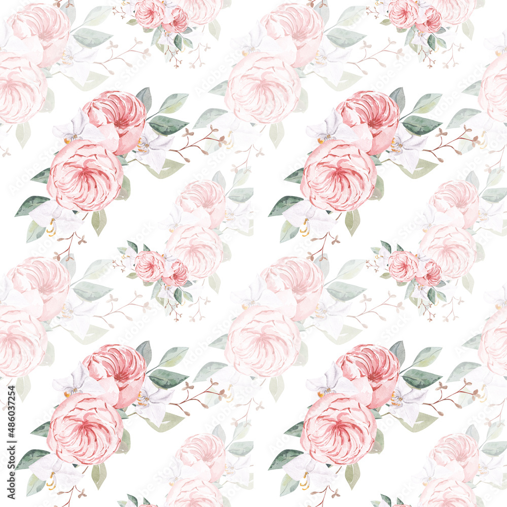Violet flowers seamless pattern, romantic garden ornament pattern with purple, peach, very peri flower decoration Violet flowers seamless pattern, romantic garden ornament pattern with purple, peach, very peri flower decoration