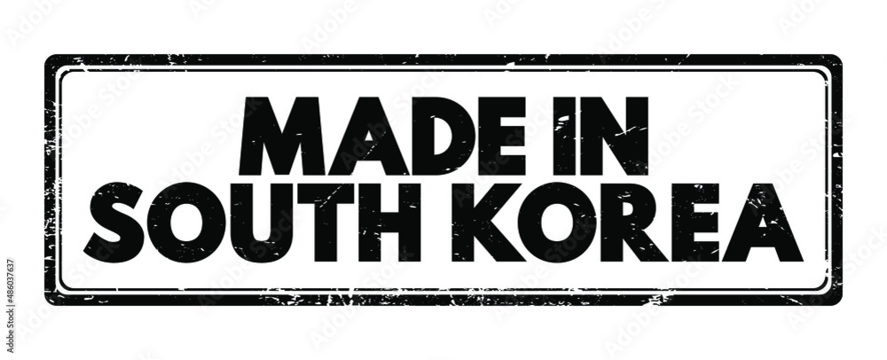 Fototapeta premium Made in South Korea text emblem stamp, concept background