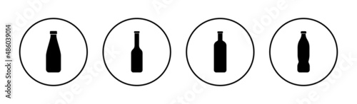 Bottle icons set. bottle sign and symbol