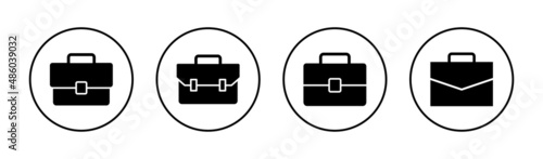 Briefcase icons set. suitcase sign and symbol. luggage symbol.