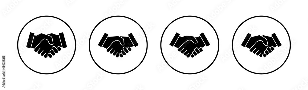 Handshake icons set. business handshake sign and symbol. contact agreement