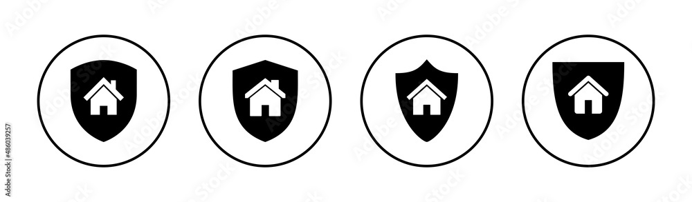 house insurance icons set. house protection sign and symbol house insurance icons set. house protection sign and symbol
