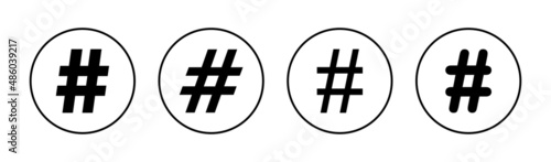Hashtag icons set. hashtag sign and symbol