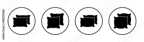 Pillow icons set. Pillow sign and symbol. Comfortable fluffy pillow