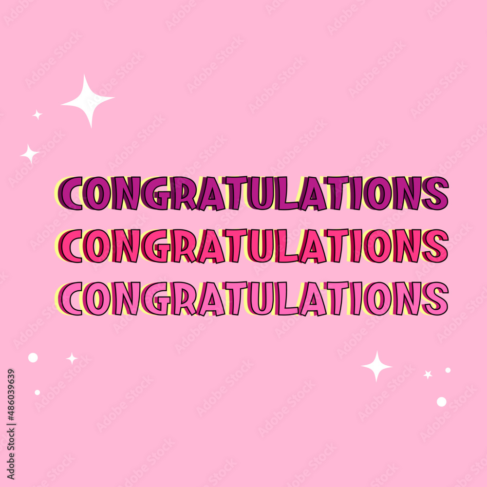 Congratulations lettering. Place for an inscription. Pink background. Modern style. Vector Stock illustration. isolated