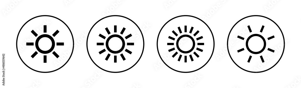 Sun icons set. Brightness sign and symbol Sun icons set. Brightness sign and symbol
