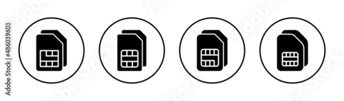 Sim card icons set. dual sim card sign and symbol