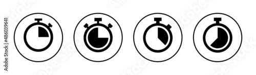 Stopwatch icon. Timer sign and symbol. Countdown icon. Period of time