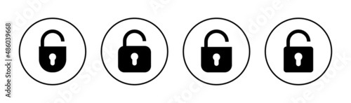 Unlock icons set. Unlock sign and symbol. unlocked padlock icon