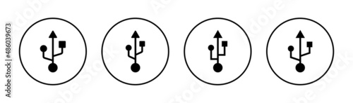 Usb icons set. Flash disk sign and symbol. flash drive sign.