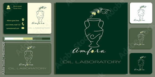 vector logo, corporate identity, amphora, cosmetic oils