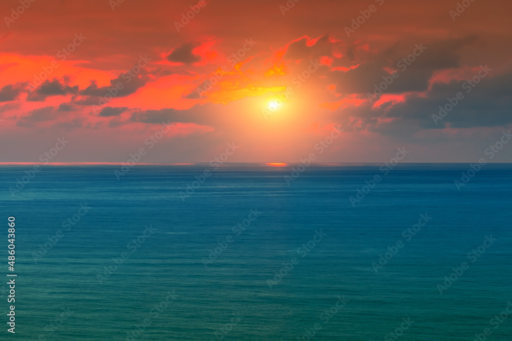 Seascape in the early morning. Sunrise over the sea Seascape in the early morning. Sunrise over the sea