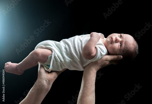 Adorable beautiful newborn baby. High quality photo