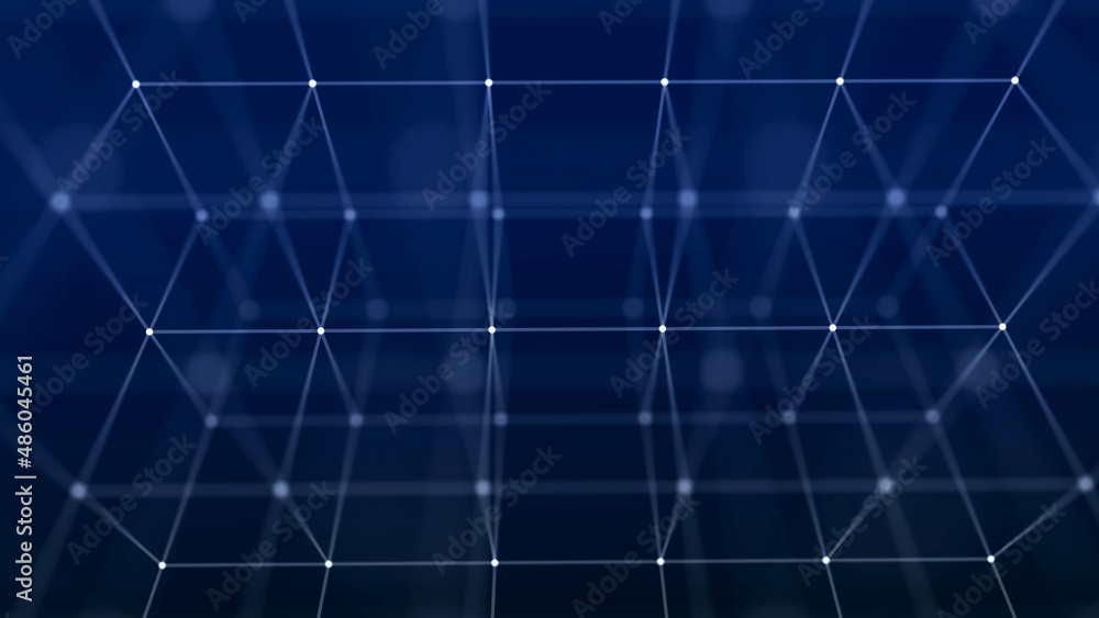 Digital blockchain concept. Data storage in separate cells. Abstract background with dots and connection lines. 3D rendering. Digital blockchain concept. Data storage in separate cells. Abstract background with dots and connection lines. 3D rendering.
