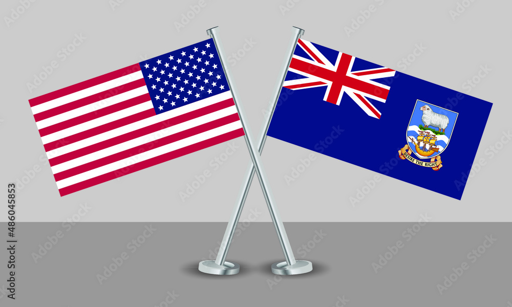 Crossed flags of United State of America (USA) and Falkland Islands. Official colors. Correct proportion. Banner design
Crossed flags of United State of America (USA) and Falkland Islands. Official colors. Correct proportion. Banner design