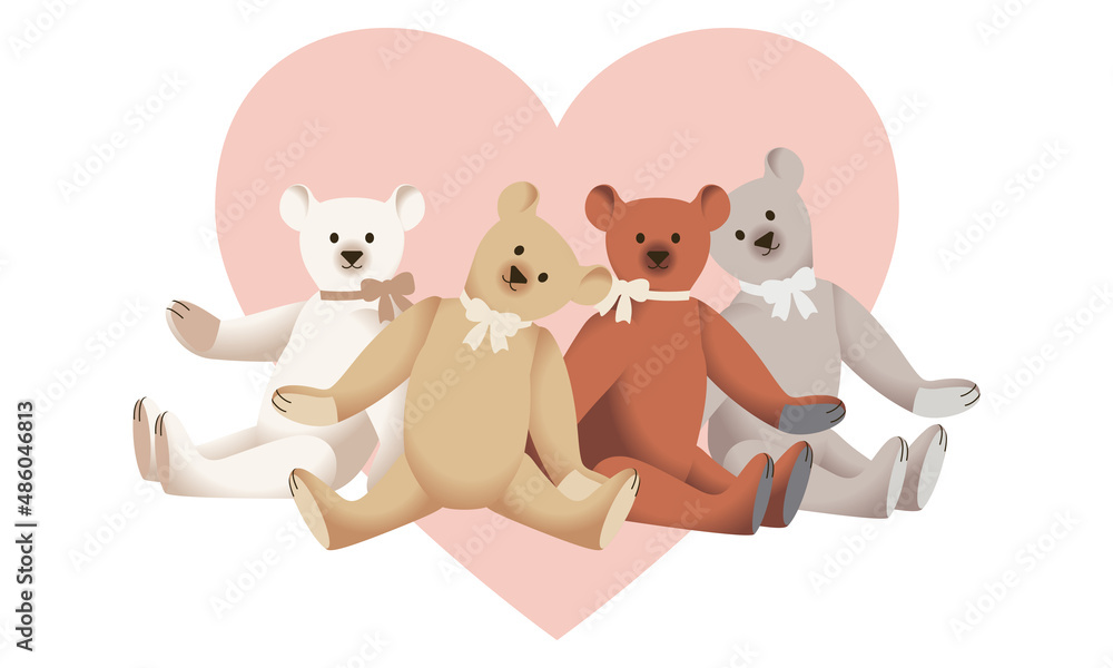 Teddy Bear Toys Set. Vector illustration. Teddy Bear Toys Set. Vector illustration.