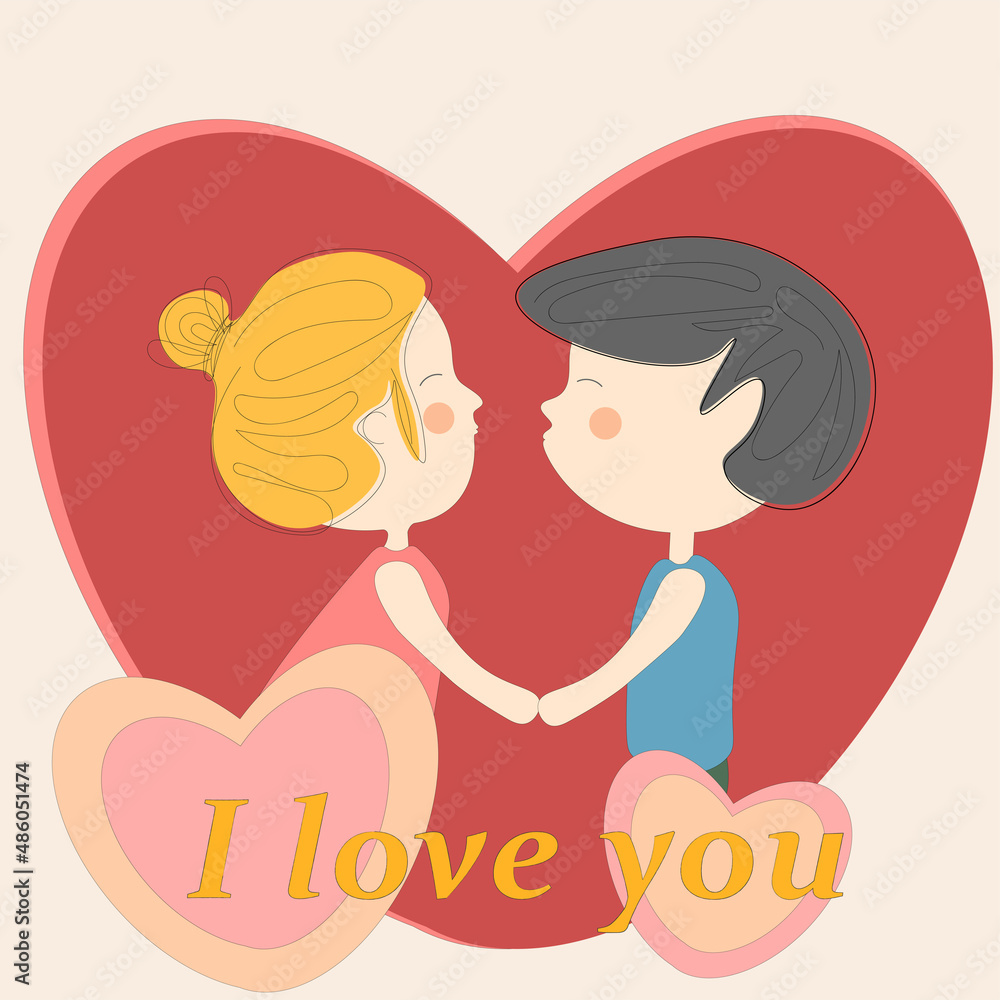 lovers on the background of the heart lovers on the background of the heart