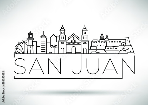 Minimal San Juan City Skyline