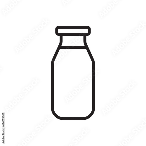 Milk bottle icon outline isolated on white background. Bottle icon for websites, mobile app. Vector illustration.