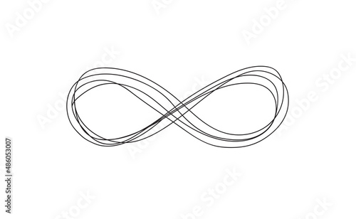 Infinity line isolated on white background. Infinity line hand drawn. Eternal, limitless. vector illustration.