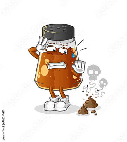 pepper powder with stinky waste illustration. character vector