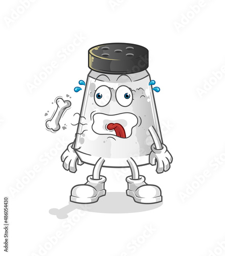 salt shaker burp mascot. cartoon vector