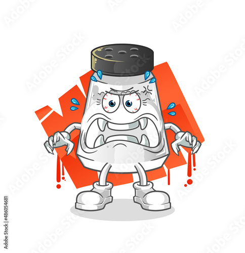 salt shaker monster vector. cartoon character