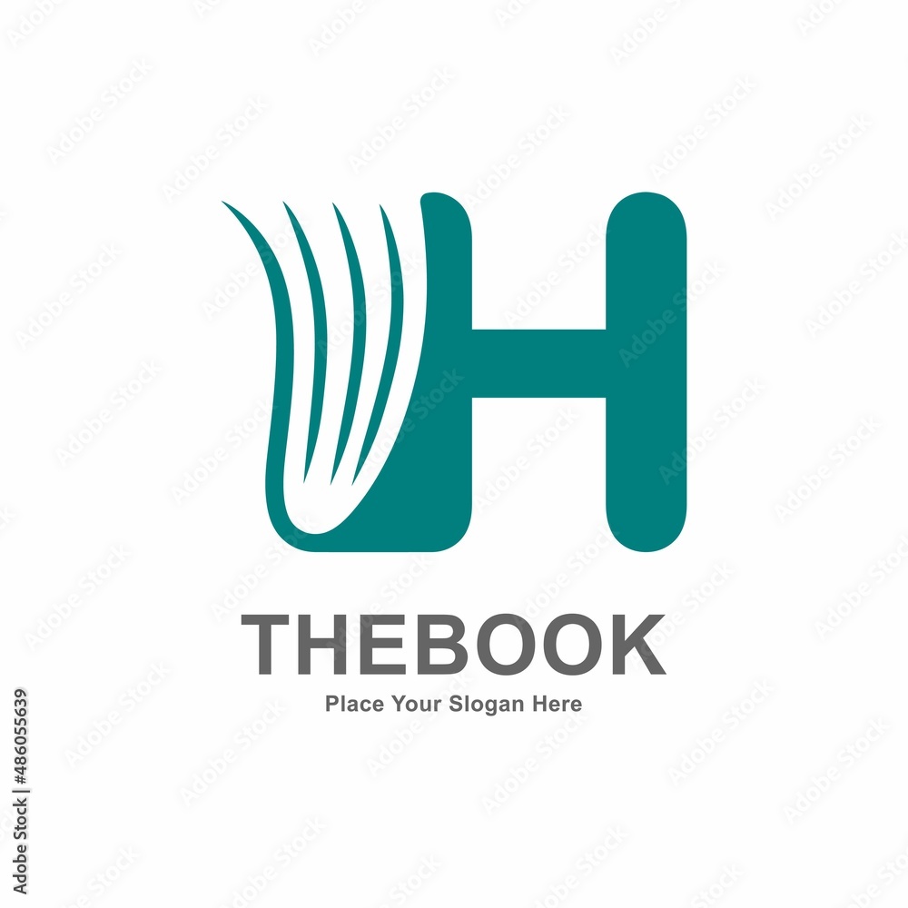 Abstract Letter H with book or paper logo vector design. Suitable for business, web, education, online store, and identity symbol Abstract Letter H with book or paper logo vector design. Suitable for business, web, education, online store, and identity symbol