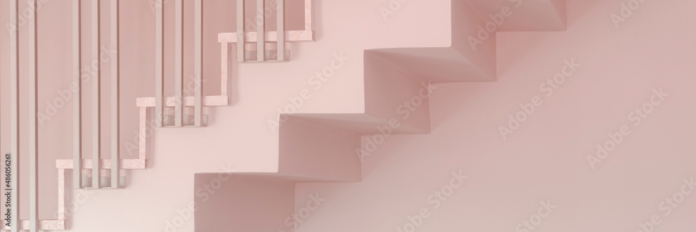 Fototapeta premium pink stairs, shadows, up direction
