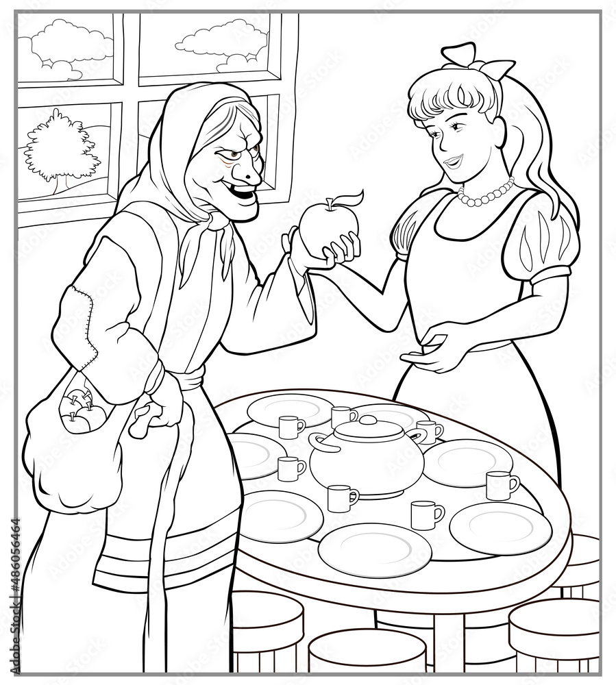 Snow White Witch Apple Coloring Pages