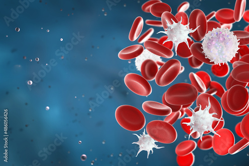 Bild auf Leinwand Blood consists of red blood cells, white blood cells and platelets