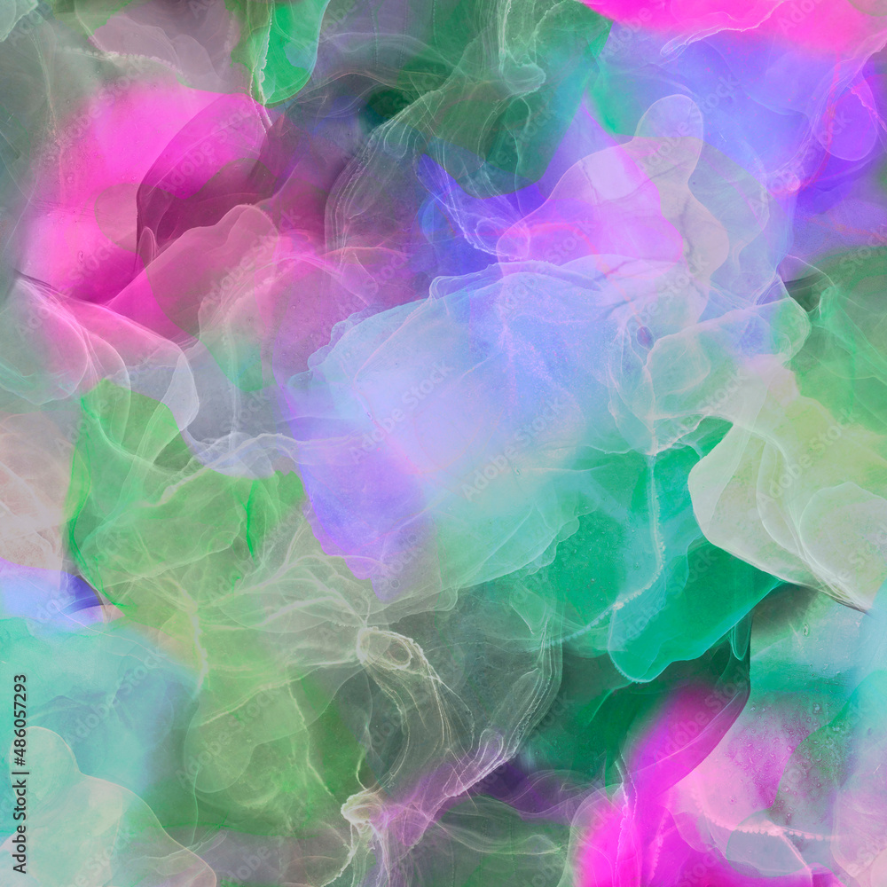 Flowing ink, alcohol ink print design. Cosmic abstraction of the Universe. Alternate reality of the metaverse. surface design, background