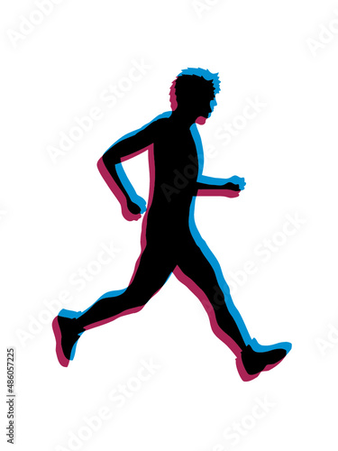 3D Läufer Silhouette 