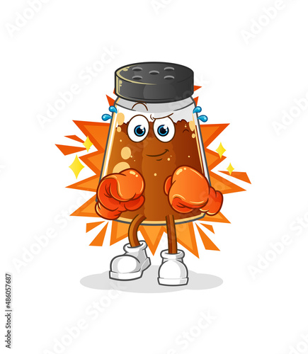 pepper powder boxer character. cartoon mascot vector