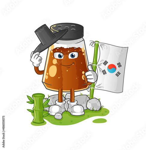 pepper powder korean character. cartoon mascot vector