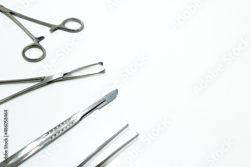 Surgical Instruments Isolated on the White Background