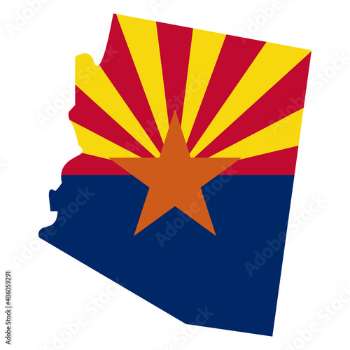 Vector map of Arizona. High detailed illustration. Country of the United States of America. Flat style. Vector photo