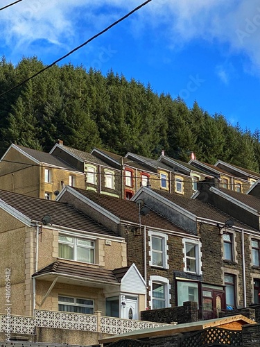 Houses on a slope, South Wales.