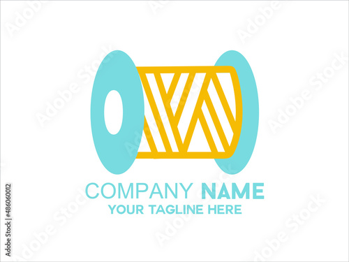 spool of sewing thread logo vector