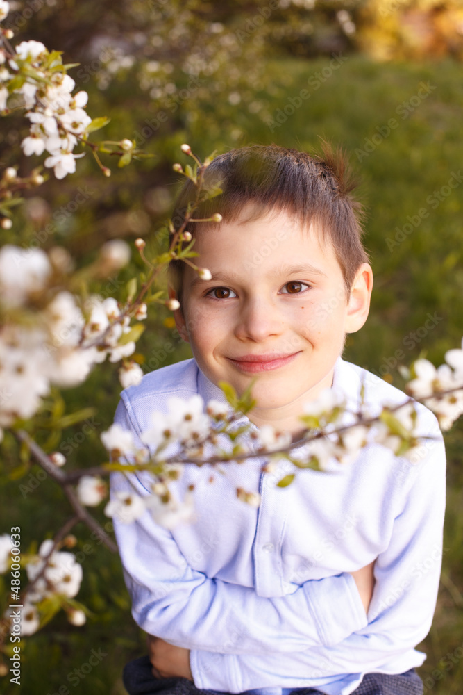 child boy blooming garden child boy blooming garden