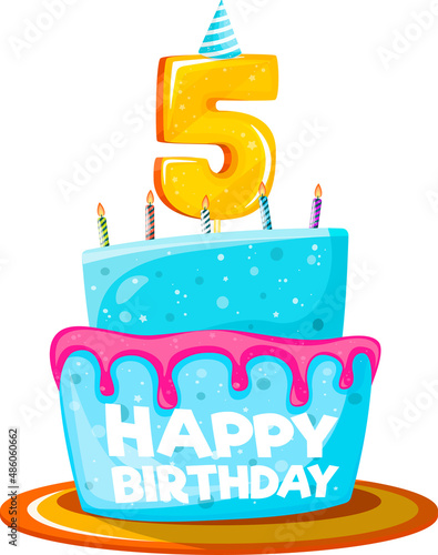 Happy Birthday cake isolated element