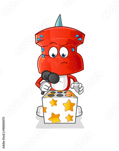 push pin head cartoon play whack a mole mascot. cartoon vector