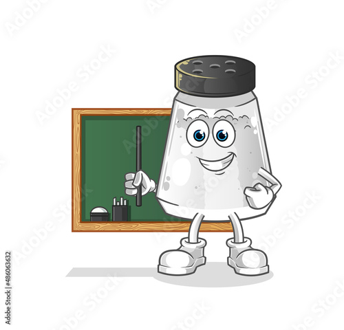 salt shaker teacher vector. cartoon character